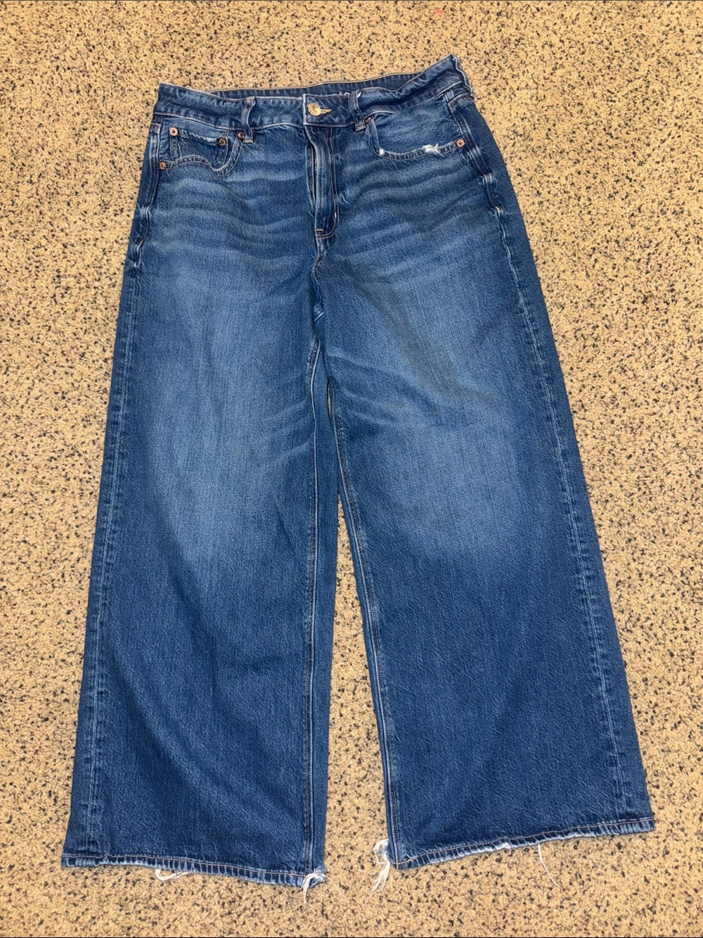 American Eagle Outfitters Super High Rise Baggy Wide Leg Ankle Jeans Size 8
